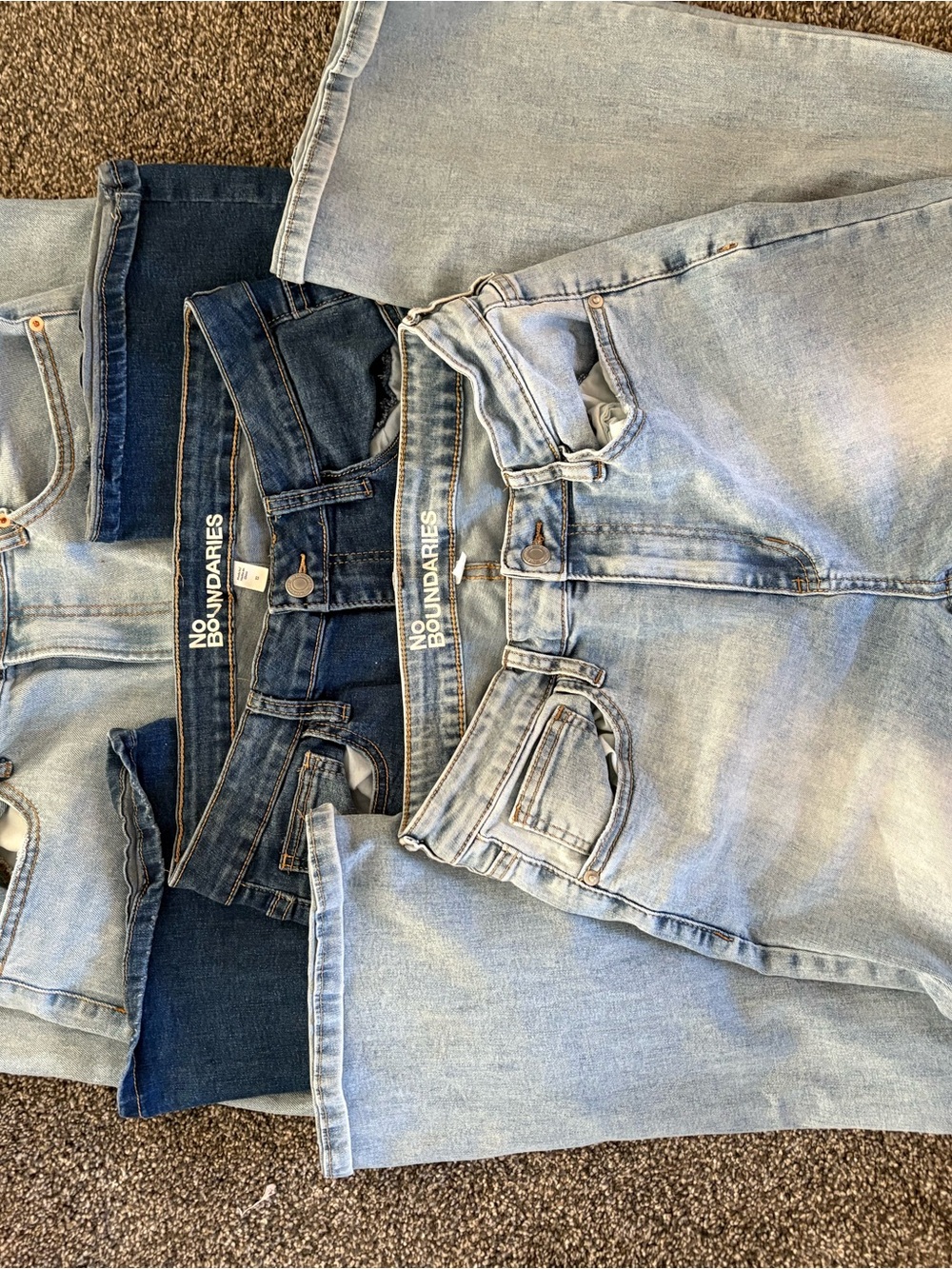 No Boundaries Trio of Light and Dark Blue Jeans